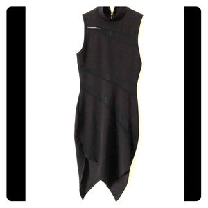 Black Sheer patch dress